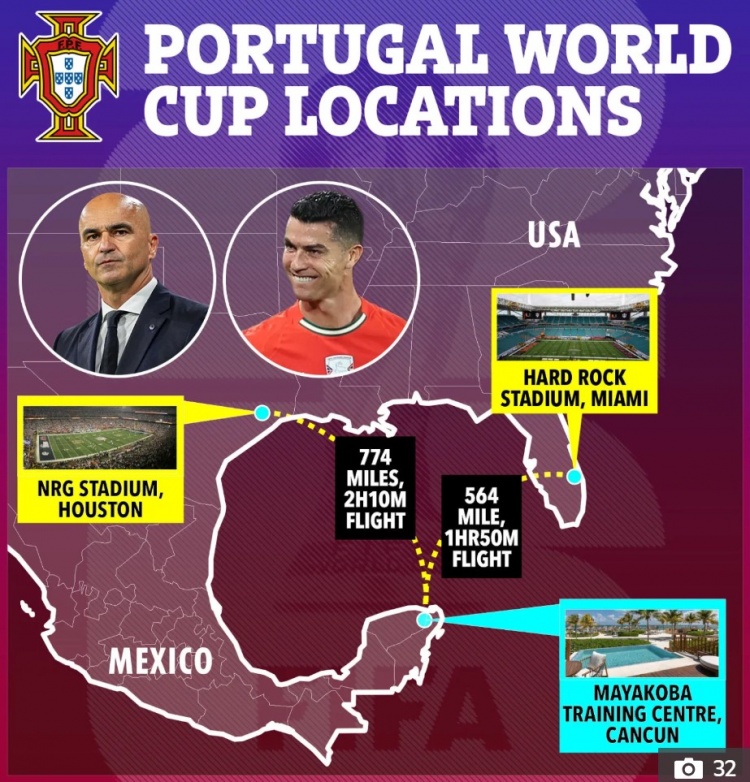 太阳报：葡萄牙队选择墨西哥的派对之都坎昆作为世界杯基地